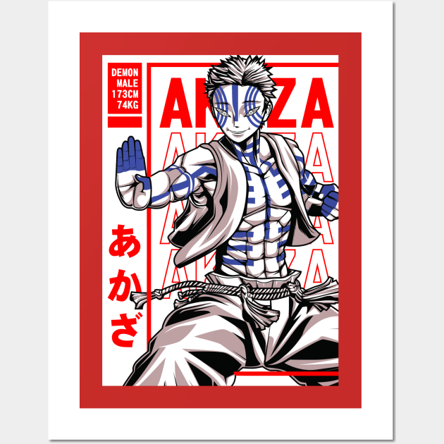 Akaza - Demon Slayer Wall Art by Silvercrowv1